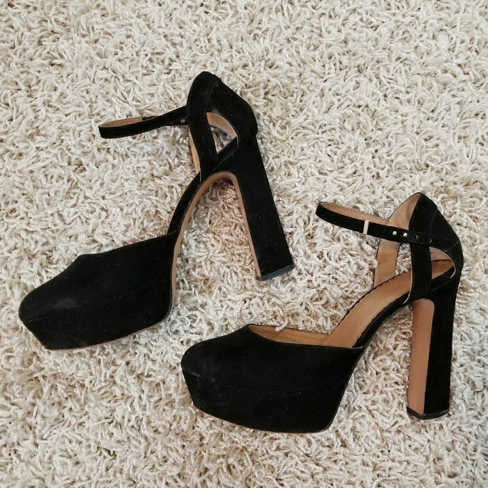 h&m black platform heels